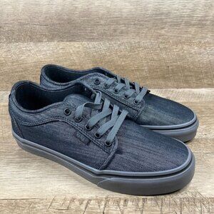 VANS Chukka Low Sid Black Gray Denim PopCush Skate Shoes Mens 7 Womens 8.5 NEW